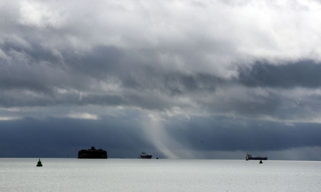 Clouds form over the Solent in Portsmouth