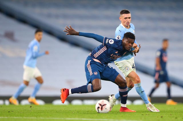 Thomas Partey, left, is expected to become a key player for Arsenal