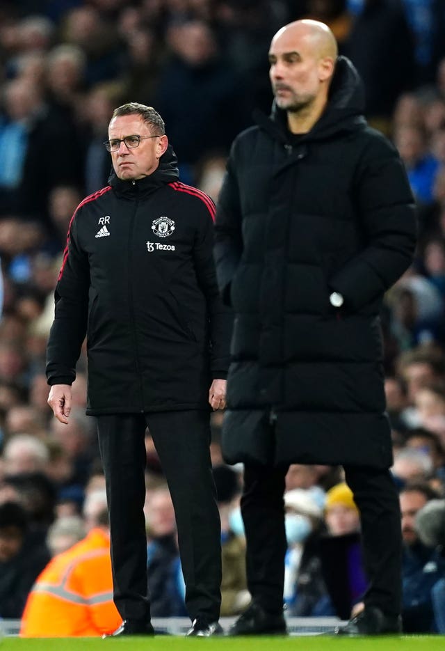 Pep Guardiola, right, got the better of Ralf Rangnick