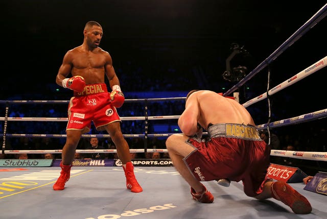 Sergey Rabchenk is knocked down by Brook