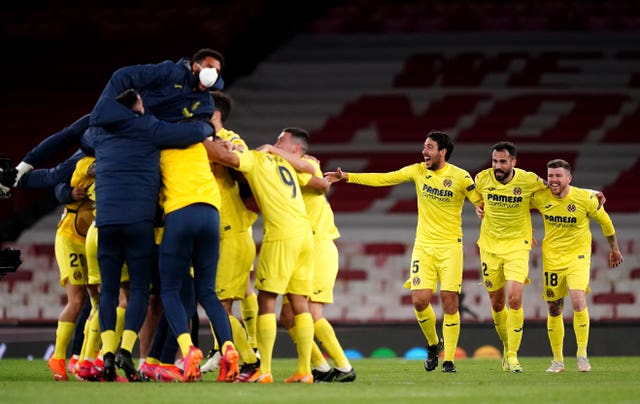 Villarreal celebrate reaching the final
