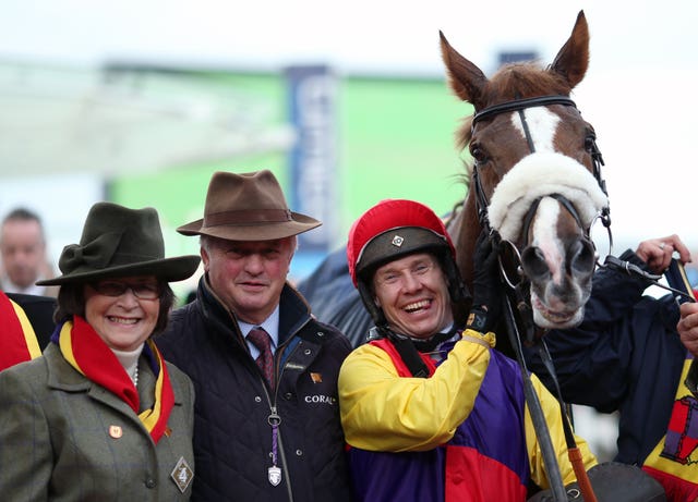 Johnson and the Native River team at Cheltenham
