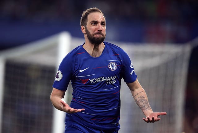 Gonzalo Higuain celebrates his goal