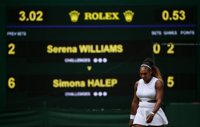 Serena Williams lost to Simona Halep in the women's singles final at Wimbledon earlier this year.