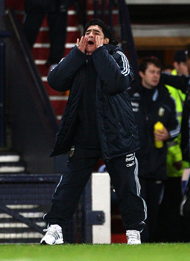 Maradona went on to coach Argentina, leading them to the 2010 World Cup in South Africa