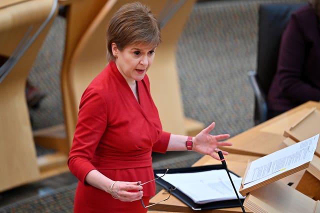 Nicola Sturgeon in Holyrood