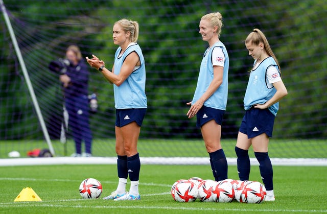 Steph Houghton, left, and Sophie Ingle