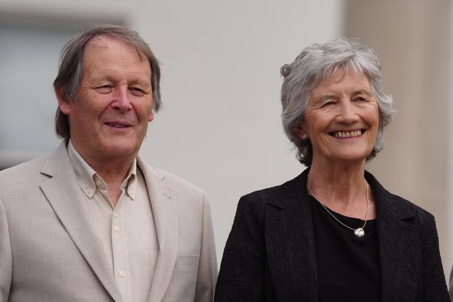 President Catherine Connolly and her husband Brian McEnery at the garden party