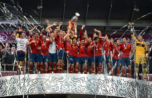 Spain celebrated a second successive European Championship triumph in Kiev in 2012 (Tony Marshall/EMPICS).