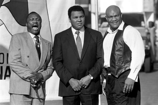 Joe Frazier, Muhammad Ali and George Foreman (left to right) were involved in some high-profile bouts