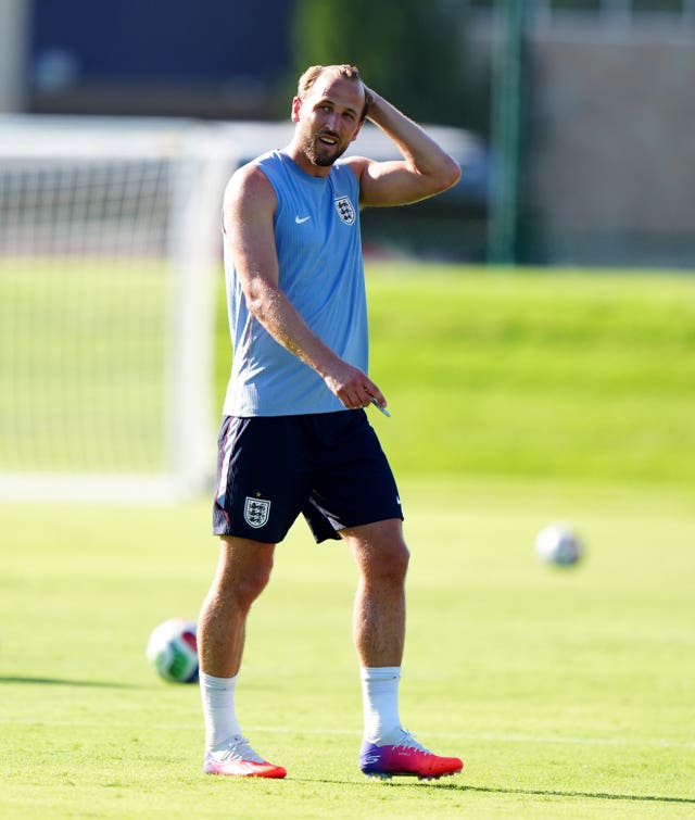 Harry Kane on the training pitch
