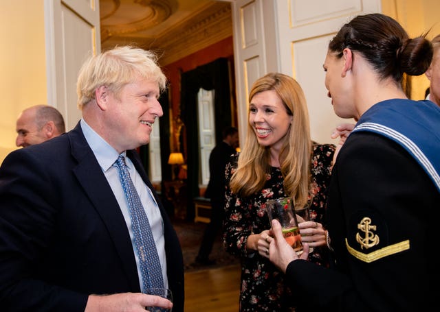 Boris Johnson hosts military reception