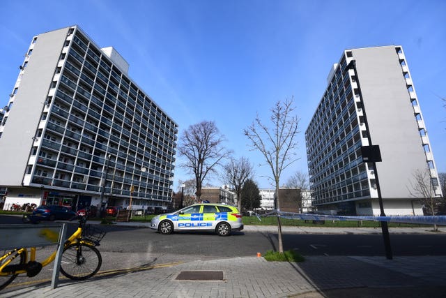 Police activity at the cordon on Minet Road