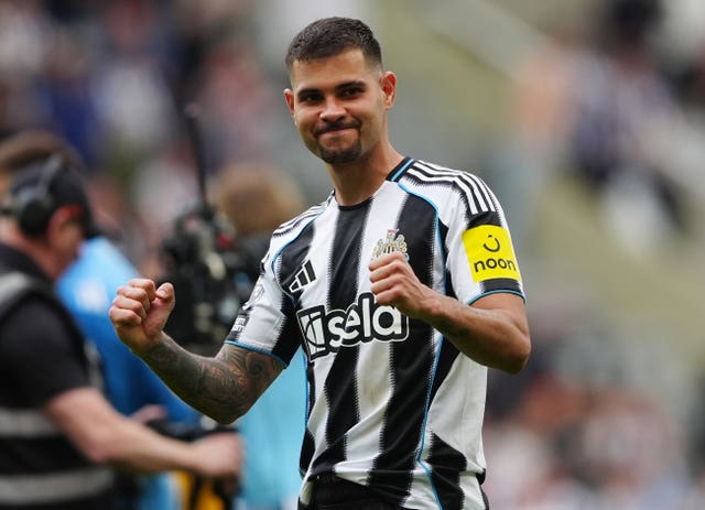 Bruno Guimaraes celebrates