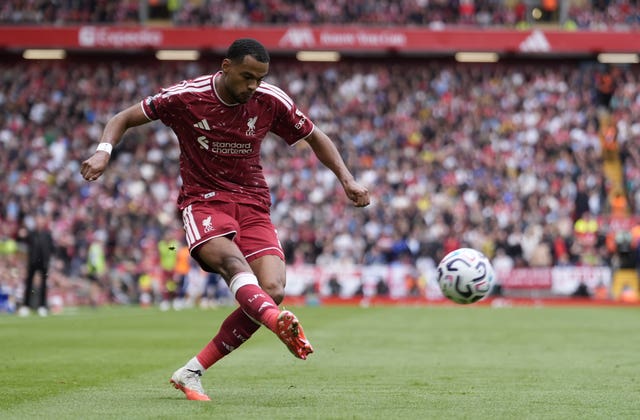Liverpool's Cody Gakpo delivers a cross