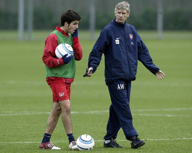 Cesc Fabregas and Arsene Wenger