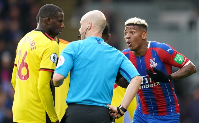 Referee Anthony Taylor handed out eight yellow cards during a fiery match between Crystal Palace and Watford