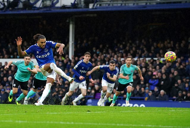 Dominic Calvert-Lewin takes a penalty