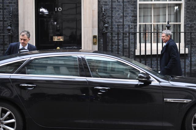 Dave Prentis, right, arrives, for talks with the Government over Brexit