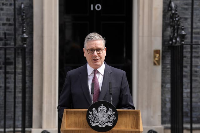 Prime Minister Sir Keir Starmer makes a speech in Downing Street, London, as he said he will resign as leader of the Labour Party