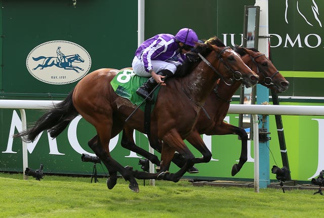 Japan (near side) winning the 2019 Juddmonte International