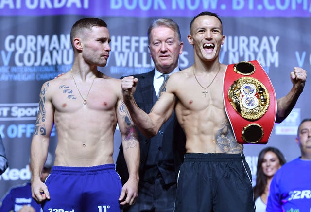 Carl Frampton, left, is the betting favourite on Saturday night (Anthony Devlin/PA)