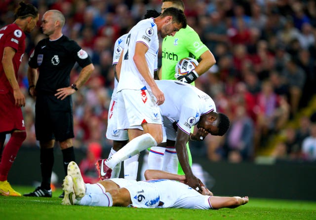 Darwin Nunez is sent off following a clash with Joachim Andersen