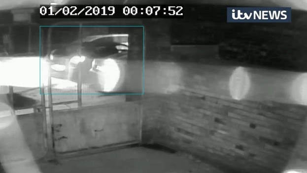 CCTV showing a car being driven away