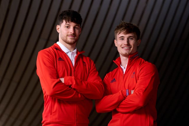 Anthony Harding, left, will team up with Jack Laugher in Paris (John Walton/PA)