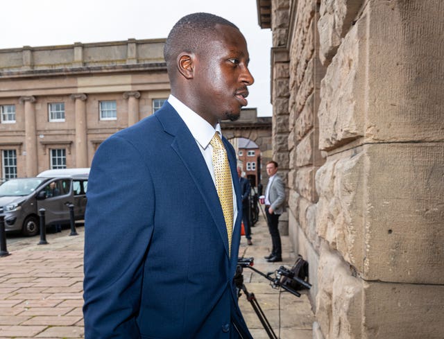 Manchester City footballer Benjamin Mendy at Chester Crown Court