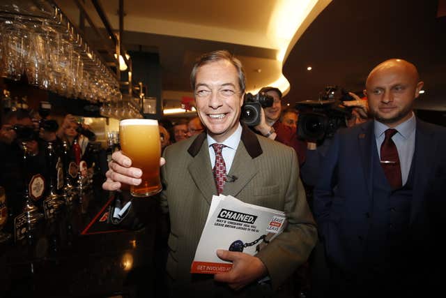 Nigel Farage at a Wetherspoons pub in Bolton