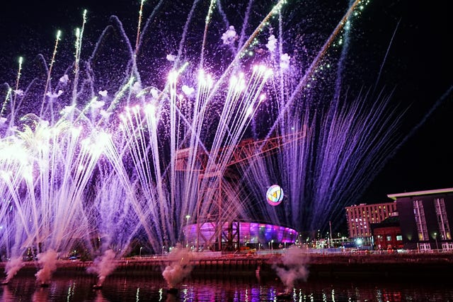 Fireworks during the closing ceremony of the 2026 Commonwealth Games