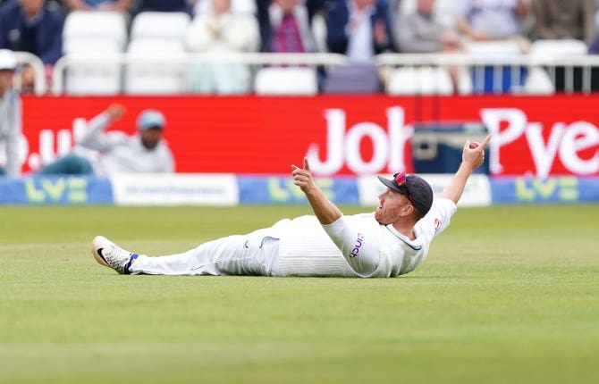 Jonny Bairstow, pictured, catches Devon Conway