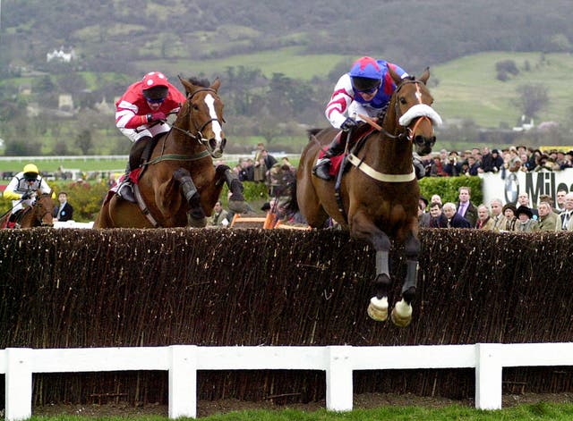 Richard Johnson and Looks Like Trouble (right) on their way to Gold Cup glory