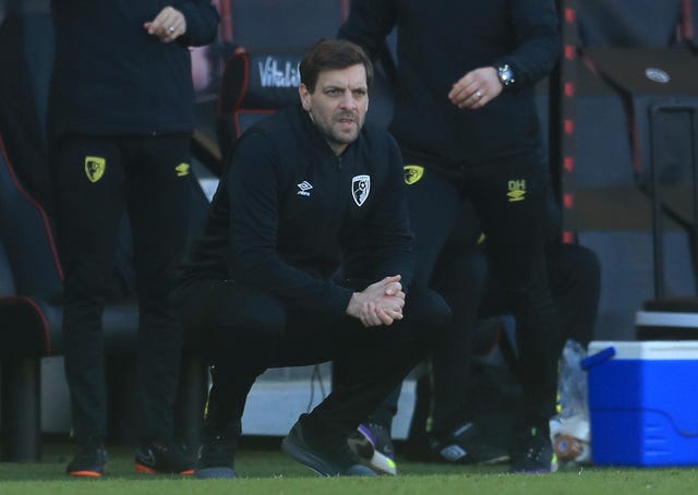 Bournemouth manager Jonathan Woodgate on the touchline