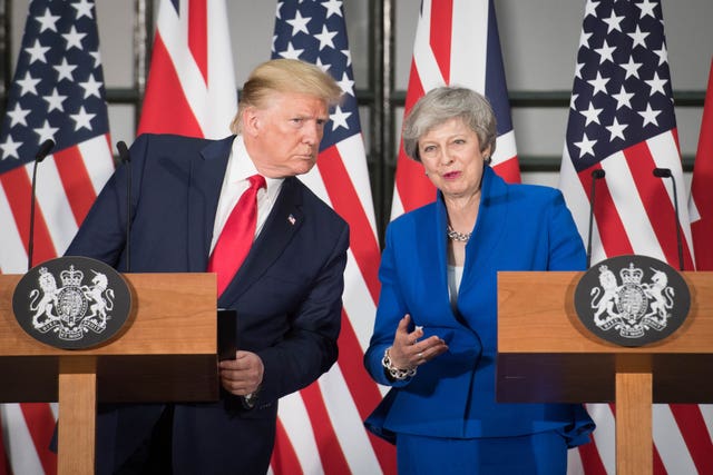 Theresa May with Donald Trump