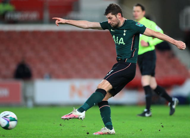 Ben Davies fires in Tottenham’s second goal