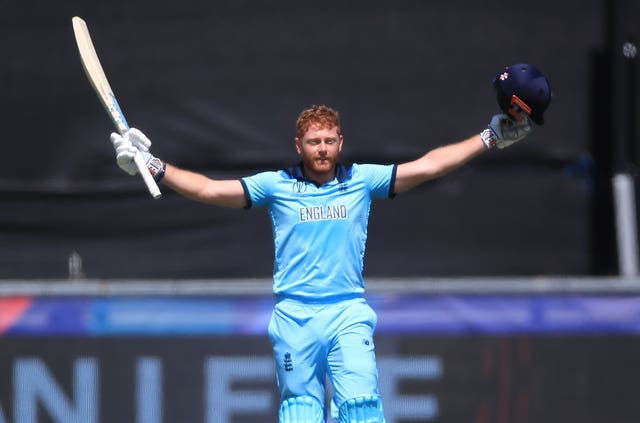 Jonny Bairstow celebrates another World Cup century