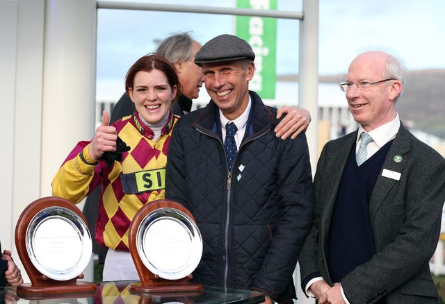 Lizzie Kelly with trainer Nick Williams