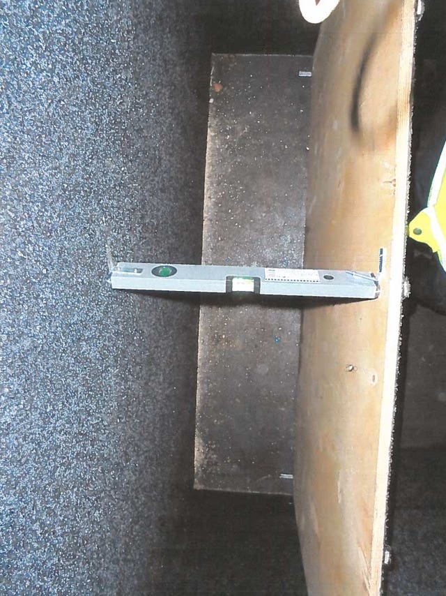 The compartment used for the attempted smuggling of four Albanian men