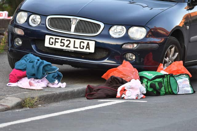 Items left on the ground in Adderley Gardens, Greenwich