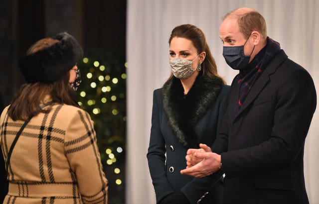 The Duke and Duchess of Cambridge in the quadrangle at Windsor Castle