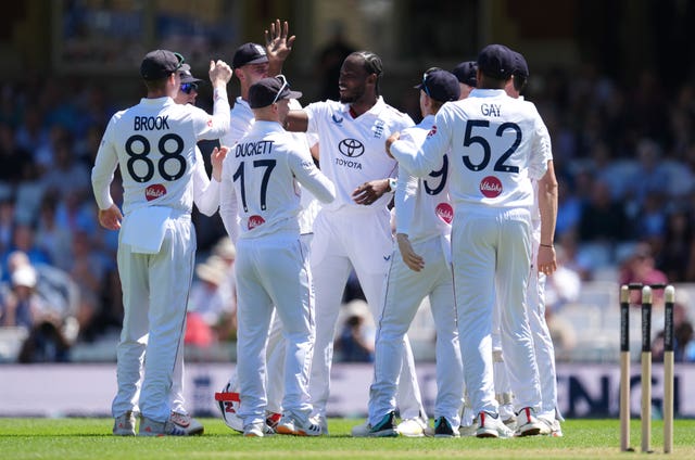 Jofra Archer (right) took the wicket of New Zealand’s Tom Latham