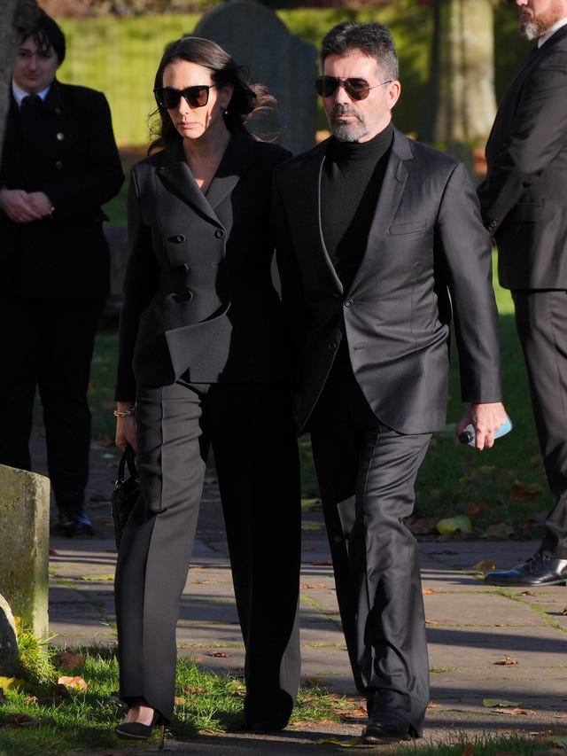 Simon Cowell and Lauren Silverman after the funeral service of One Direction singer Liam Payne