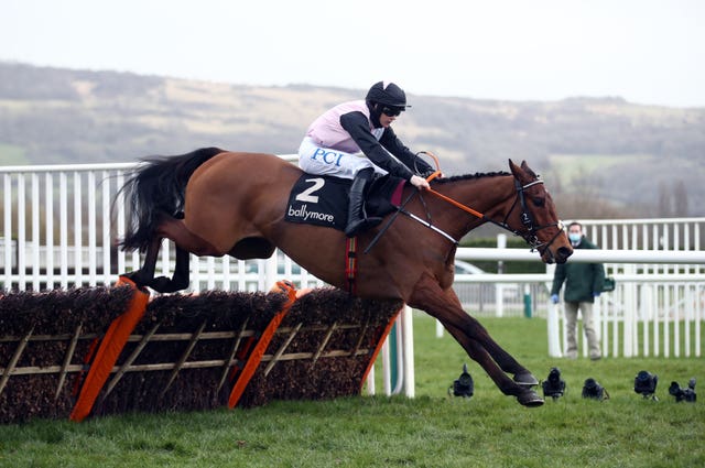 Bob Olinger on the way to victory for Henry de Bromhead and Rachael Blackmore at Cheltenham