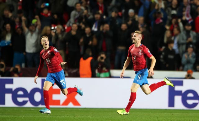 Jakub Brabec (right) celebrates