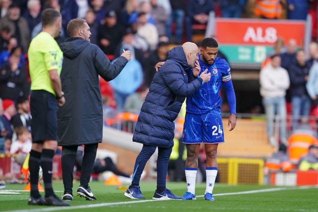 Reece James playing for Chelsea