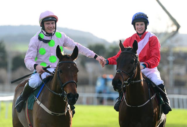 Blackmore and Townend (left) are battling out for the jockeys' championship in Ireland