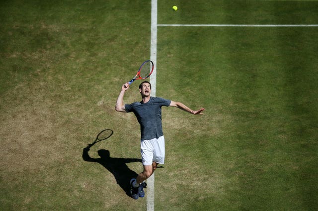 Andy Murray practised with Sam Querrey, the last man he played, at Queen's