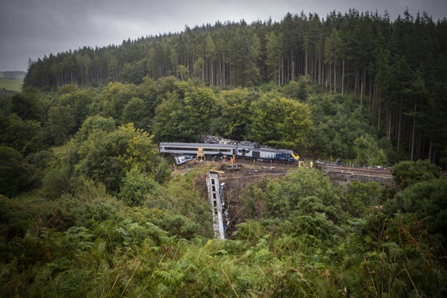 Scene of the crash near Stonehaven, Aberdeenshire